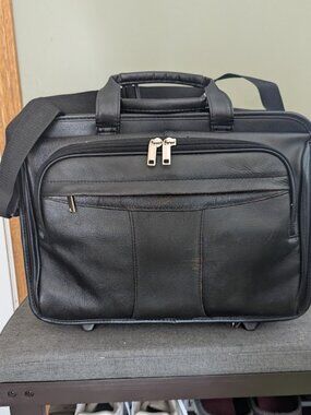 Mcklein Detachable Rolling Leather Briefcase Missing Shoulder Strap